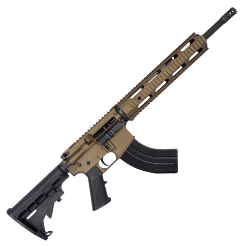 American Built Custom AR 7.62x39 Rifle 16" Barrel M4 Stock 12" QuadRail Handguard - Bronze