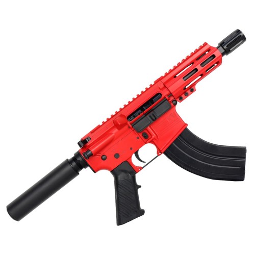 AR15 Micro 7.62x39 Pistol 5" Barrel 4" M-Lok Handguard - Red