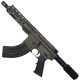 AR 7.62X39 Semi Auto Pistol 7.5" Barrel 7" Custom D-Cut Front MLOK Handguard OD Green