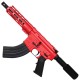 AR 7.62X39 Semi Auto Pistol 7.5" Barrel 7" Custom D-Cut Front MLOK Handguard-Red