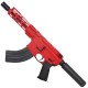 AR 7.62X39 Semi Auto Pistol SBA3 Style Top Cut Custom 7" MLOK - Stoplight Red 