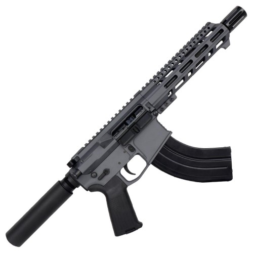 AR15 7.62X39 Pistol Billet Upper/ Lower 7.5" Barrel Custom M-Lok w/ Integrated Handstop - SNIPER GREY