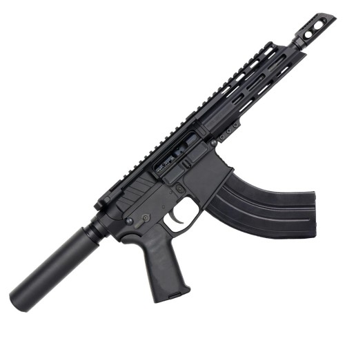 AR15 7.62x39 NATO Pistol Billet Upper/ Lower 7" Barrel 7" Custom Slanted M-Lok Handguard- BLACK