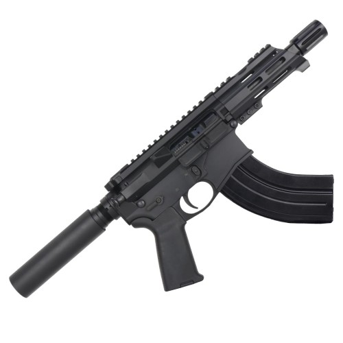 AR15 Micro 7.62x39 Pistol Billet Upper/ Lower 5" Barrel Custom M-Lok Handguard -BLACK