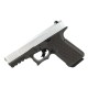 Custom 9mm Pistol G19 Style GGP Frame w/ USP Custom Cerakote Satin Nickel Slide - 15 Rd. 