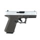 Custom 9mm Pistol G19 Style GGP Frame w/ USP Custom Cerakote Satin Nickel Slide - 15 Rd. 