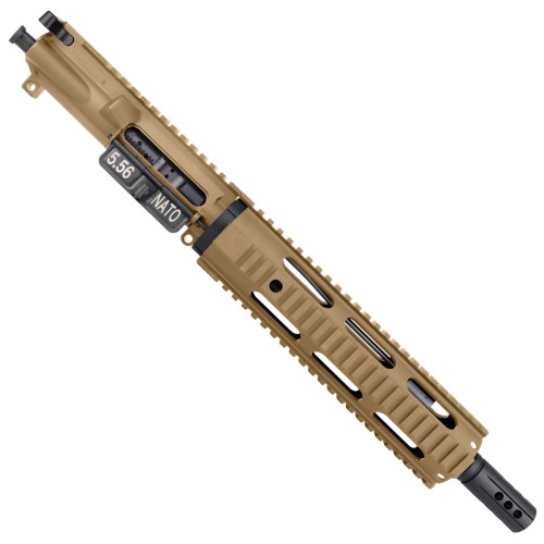 AR15 .223/5.56 Pistol Upper Assembly 10" Quadrail Handguard Complete w/ BCG & Charging Handle - FDE