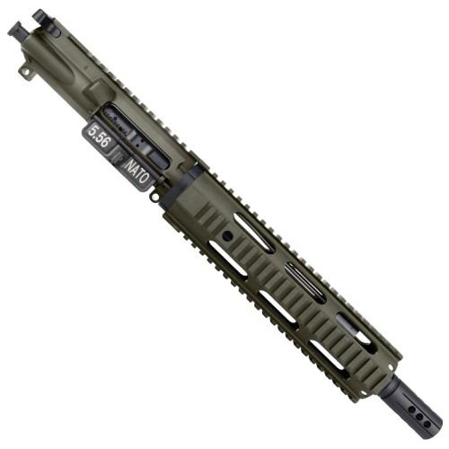 AR15 .223/5.56 Pistol Upper Assembly 10" Quadrail Handguard Complete w/ BCG & Charging Handle - OD Green