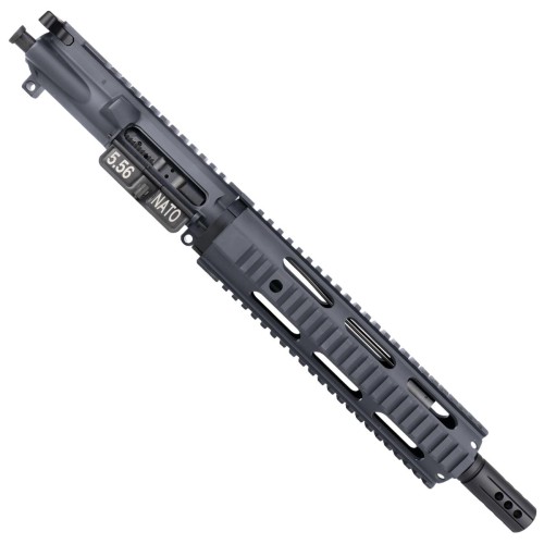 AR15 .223/5.56 Pistol Upper Assembly 10" Quadrail Handguard Complete w/ BCG & Charging Handle - Sniper Grey