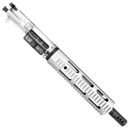 AR15 .223/5.56 Pistol Upper Assembly 10" Quadrail Handguard Complete w/ BCG & Charging Handle - White