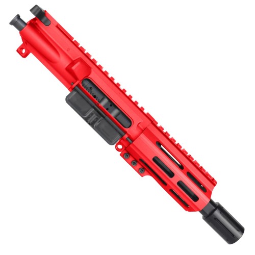 AR15 .223/5.56 Micro Pistol Upper Assembly 5" Barrel MLOK Handguard w/ BCG & Charging Handle - Red