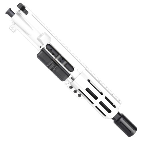 AR15 .223/5.56 Micro Pistol Upper Assembly 5" Barrel MLOK Handguard w/ BCG & Charging Handle - WHITE