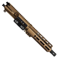 AR15 .223/5.56 Pistol Upper Assembly MLOK Handguard Complete w/ BCG & Charging Handle - Bronze AR15 .223/5.56 Pistol Upper Assembly MLOK Handguard Complete w/ BCG & Charging Handle - Bronze