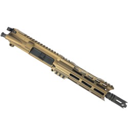 AR15 .223/5.56 Pistol Upper Assembly 7" Barrel Custom 7" Top Cut Hybrid MLOK Handguard Complete w/ BCG & Charging Handle- BRONZE AR15 .223/5.56 Pistol Upper Assembly 7" Barrel Custom 7" Top Cut Hybrid MLOK Handguard Complete w/ BCG & Charging Handle- BRONZE