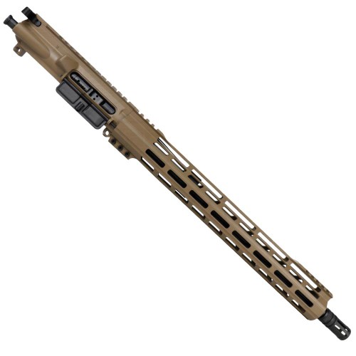 AR-15 .223 5.56 Complete Upper Build Assembly 16" Barrel 15" Lightweight Hybrid MLOK Handguard - FDE