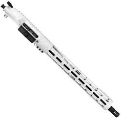 AR-15 .223 5.56 Complete Upper Build Assembly 16" Barrel 15" Lightweight Hybrid MLOK Handguard - White  AR-15 .223 5.56 Complete Upper Build Assembly 16" Barrel 15" Lightweight Hybrid MLOK Handguard - White