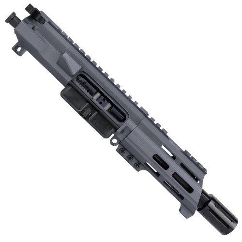 AR15 .223/5.56 Micro Pistol Upper Assembly 5" Barrel Custom 5" Top Cut Custom MLOK Handguard Complete w/ BCG & Charging Handle-SNIPER GREY