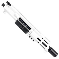AR15 .223/5.56 Micro Pistol Upper Assembly 5" Barrel Custom 5" Top Cut Custom MLOK Handguard Complete w/ BCG & Charging Handle-WHITE AR15 .223/5.56 Micro Pistol Upper Assembly 5" Barrel Custom 5" Top Cut Custom MLOK Handguard Complete w/ BCG & Charging Handle-WHITE