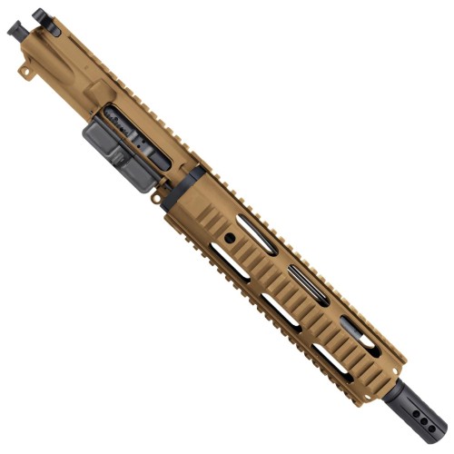 AR15 .300 Blackout Pistol Upper Assembly 10" Quadrail Handguard Complete w/ BCG & Charging Handle - Burnt Bronze