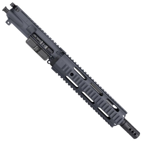 AR15 .300 Blackout Pistol Upper Assembly 10" Quadrail Handguard Complete w/ BCG & Charging Handle - Sniper Grey