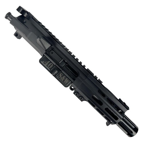 AR .40 S&W Billet Pistol Upper Assembly 4" Barrel Custom MLOK Handguard Complete w/ BCG & Charging Handle-Black