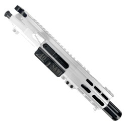AR .40 S&W Billet Pistol Upper Assembly 4" Barrel Custom MLOK Handguard Complete w/ BCG & Charging Handle-White AR .40 S&W Billet Pistol Upper Assembly 4" Barrel Custom MLOK Handguard Complete w/ BCG & Charging Handle-White