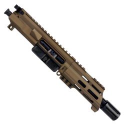 AR15 7.62x39 Micro Pistol Upper Assembly 5" Barrel Custom 5" Top Cut Custom MLOK Handguard Complete w/ BCG & Charging Handle- Burnt Bronze AR15 7.62x39 Micro Pistol Upper Assembly 5" Barrel Custom 5" Top Cut Custom MLOK Handguard Complete w/ BCG & Charging Handle- Burnt Bronze