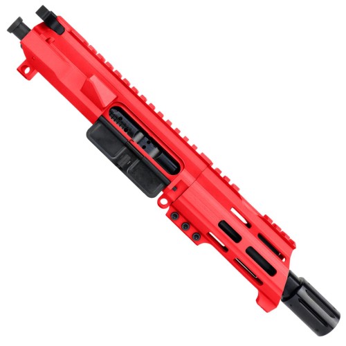 AR15 7.62x39 Micro Pistol Upper Assembly 5" Barrel Custom 5" Top Cut Custom MLOK Handguard Complete w/ BCG & Charging Handle- Red