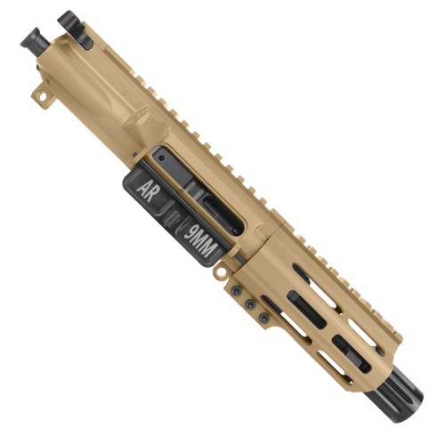 AR9 9mm Pistol Upper Assembly 4" Barrel MLOK Handguard Complete w/ BCG & Charging Handle -FDE 