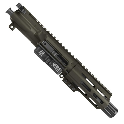 AR9 9mm Pistol Upper Assembly 4" Barrel MLOK Handguard Complete w/ BCG & Charging Handle -OD Green