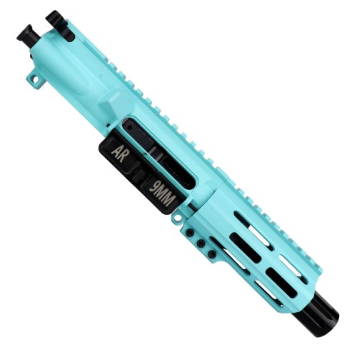 AR9 9mm Pistol Upper Assembly 4" Barrel MLOK Handguard Complete w/ BCG & Charging Handle -Robins Egg Blue 