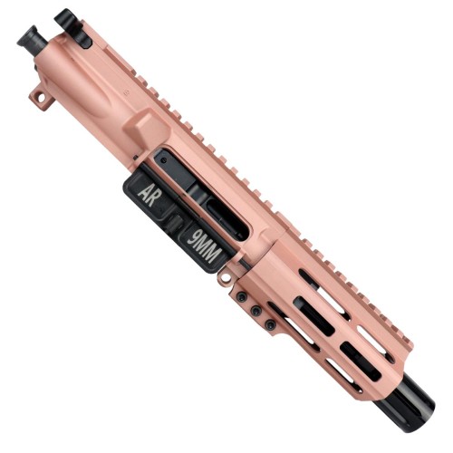 AR9 9mm Pistol Upper Assembly 4" Barrel MLOK Handguard Complete w/ BCG & Charging Handle -Rose Gold