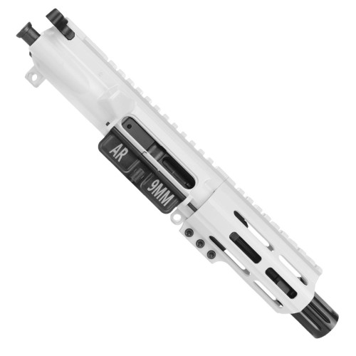 AR9 9mm Pistol Upper Assembly 4" Barrel MLOK Handguard Complete w/ BCG & Charging Handle -White