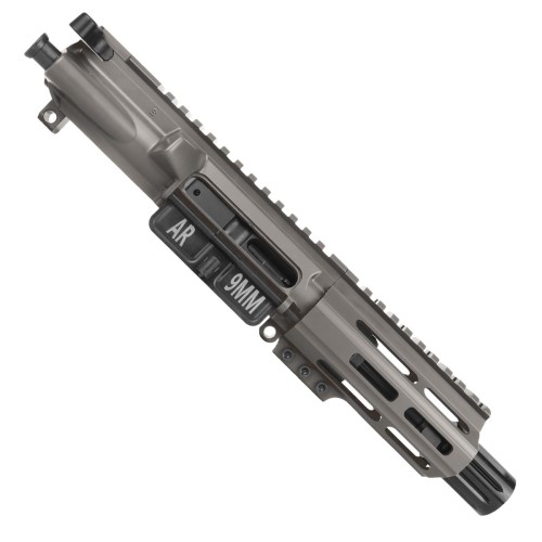 AR9 9mm Pistol Upper Assembly 4" Barrel MLOK Handguard Complete w/ BCG & Charging Handle - Tungsten