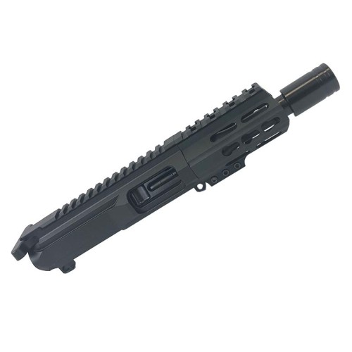 AR9 9mm Pistol Billet Upper Assembly 4" Barrel Custom Hybrid MLOK Handguard Complete w/ BCG & Charging Handle