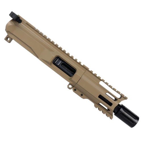 AR9 9mm Pistol Billet Upper Assembly 4" Barrel MLOK Handguard Complete w/ BCG & Charging Handle - FDE