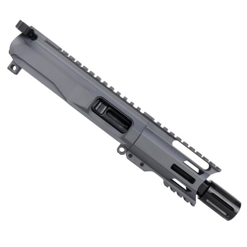 AR9 9mm Pistol Billet Upper Assembly 4" Barrel MLOK Handguard Complete w/ BCG & Charging Handle - Sniper Grey