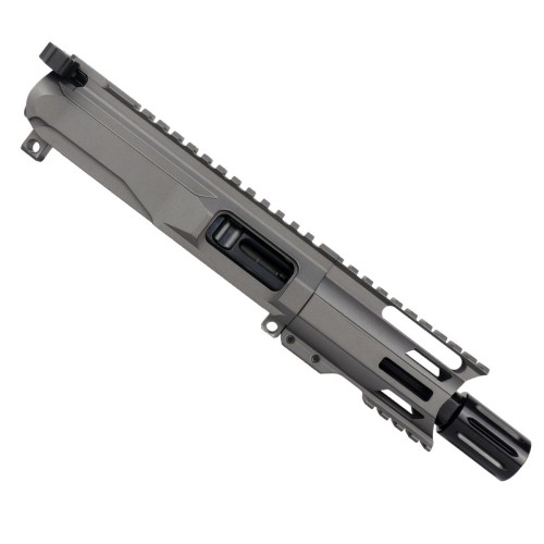 AR9 9mm Pistol Billet Upper Assembly 4" Barrel MLOK Handguard Complete w/ BCG & Charging Handle - Tungsten