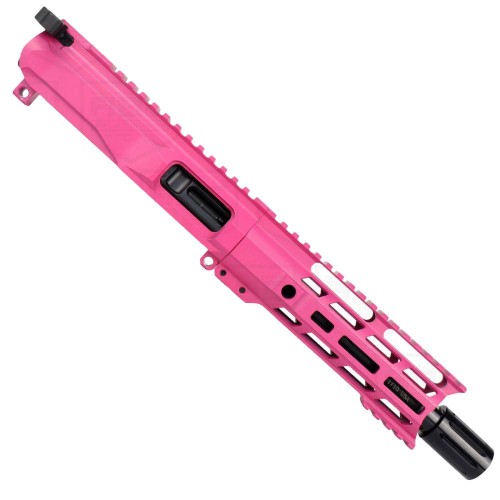 AR9 9mm Pistol Billet Upper Assembly 7" Barrel MLOK Handguard Complete w/ BCG & Charging Handle - Cerakote Sig Pink 