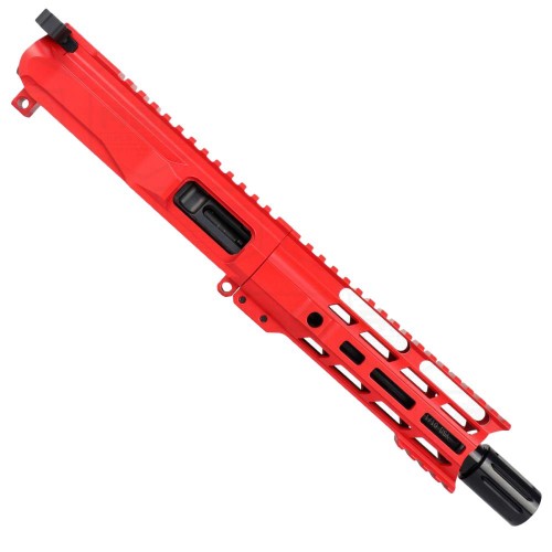 AR9 9mm Pistol Billet Upper Assembly 7" Barrel MLOK Handguard Complete w/ BCG & Charging Handle - Cerakote Red