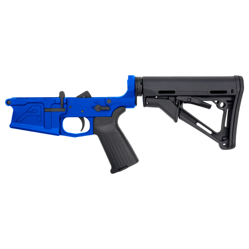 AR-10 / LR.308 AERO M5 COMPLETE LOWER RECEIVER W/ ADJUSTABLE STOCK ASSEMBLY - Flame Blue