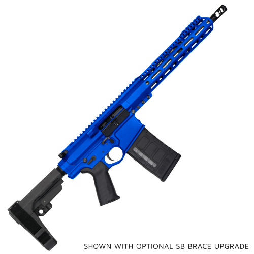 AR LR-308 Custom Semi Auto Pistol 12" Stainless Steel Barrel 12" MLOK Handguard - Flame Blue