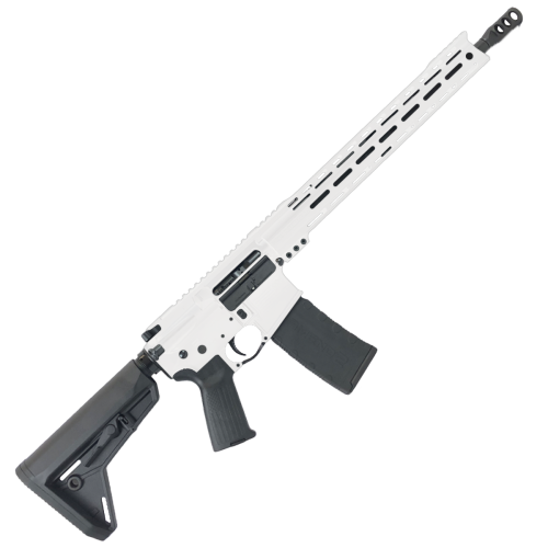 AR-15 Semi Auto 5.56 NATO Rifle 16" Barrel Adjustable SL Stock 15" The Top Guns Custom Top Cut M-LOK Handguard - Storm Trooper White