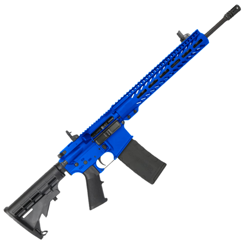 AR-15 Semi Auto 5.56 NATO Rifle 16" Barrel  12" Slim MLOK Handguard - Flame Blue