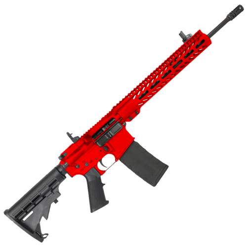 AR-15 Semi Auto 5.56 NATO Rifle 16" Barrel  12" Slim MLOK Handguard - Red