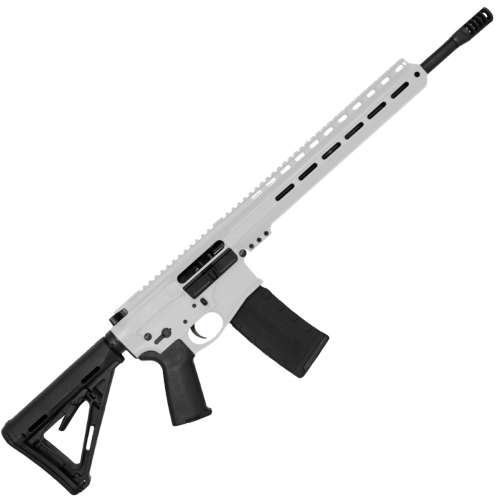 AR-15 Semi Auto 5.56 NATO Rifle 16" Barrel Slick Side Billet Upper / Lower 13" Custom M-LOK Handguard - Storm Trooper White