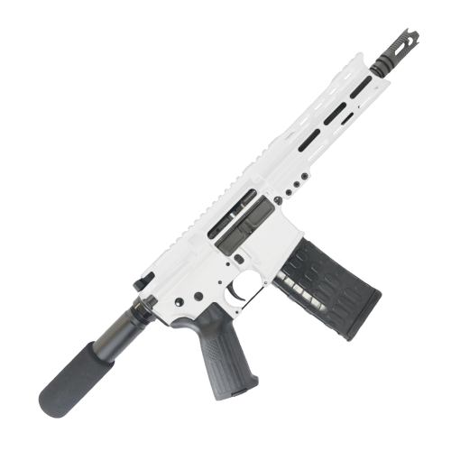 AR-15 Semi Auto .223 5.56 Pistol 7.5" Barrel 7" American Built Custom MLOK Handguard - Storm Trooper White