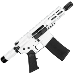 AR15 Micro .300 Blackout Pistol 5" Barrel 4" M-Lok Handguard w/ Micro Buffer System - Storm Trooper White