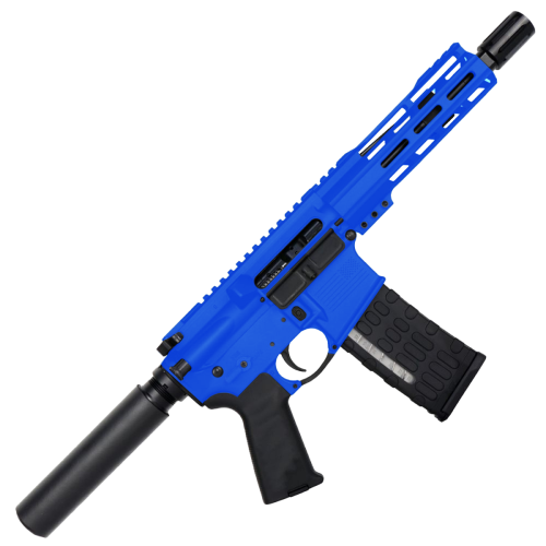 AR-15 Semi Auto .300 AAC Blackout Pistol Top Cut Custom 7" MLOK - Flame Blue