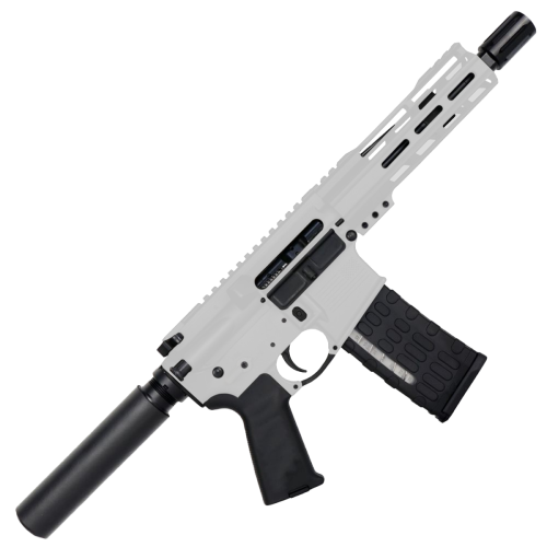 AR-15 Semi Auto .300 AAC Blackout Pistol Top Cut Custom 7" MLOK - Storm Trooper White 